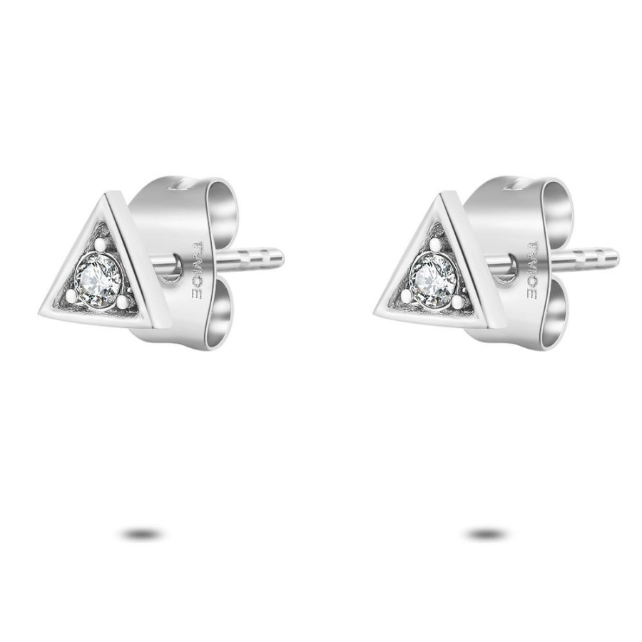 Women Twice As Nice | Stainless Steel Earrings, Triangle, Zirconia