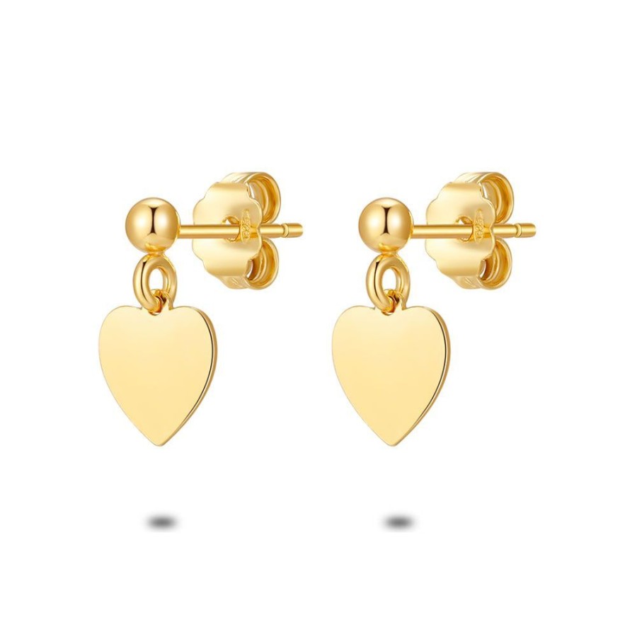 Women Twice As Nice | 18Ct Gold Plated Silver Earrings, Heart