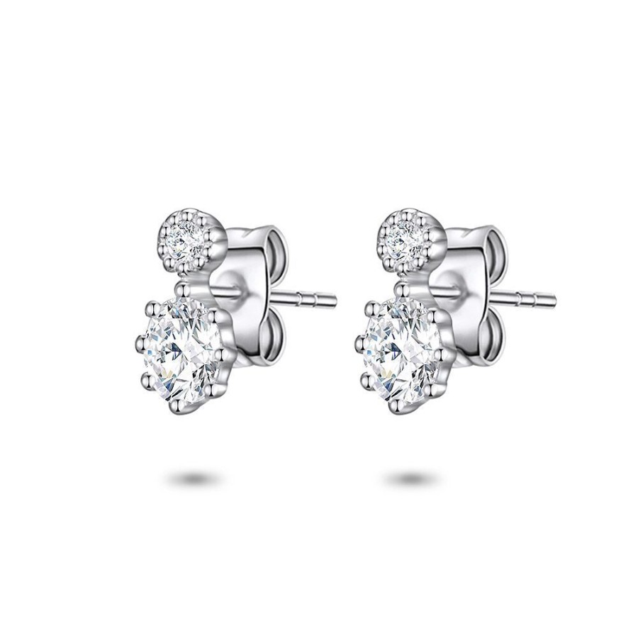 Women Twice As Nice | Silver Earrings, Round And Oval Zirconia