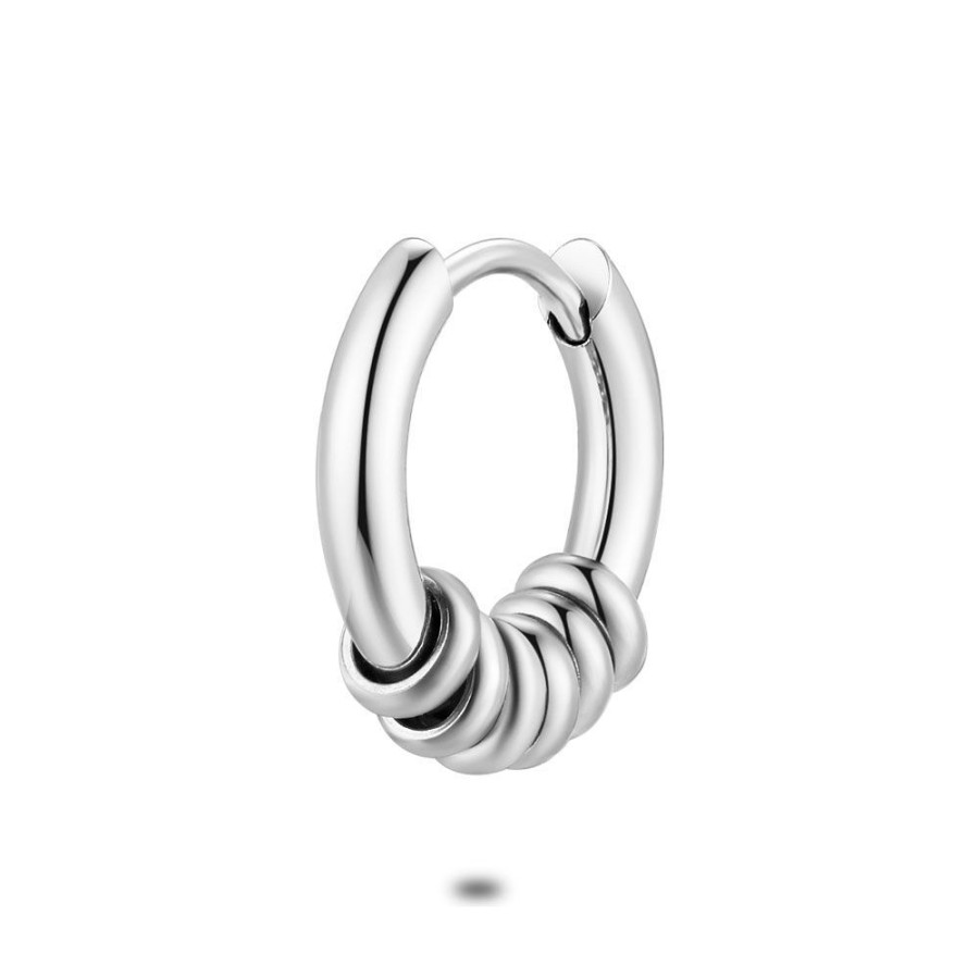 Women Twice As Nice | Stainless Steel Earring Per Piece, Hoop With 6 Tiny Rings