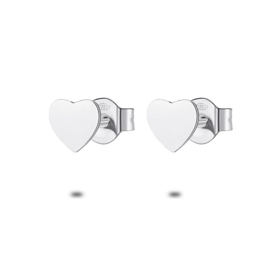 Women Twice As Nice | Silver Earrings, Heart, 6 Mm