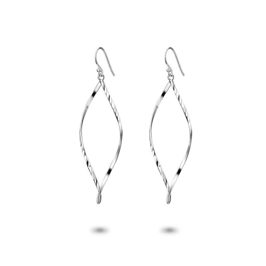 Women Twice As Nice | Silver Earrings, Twisted Ellipse, Hammered