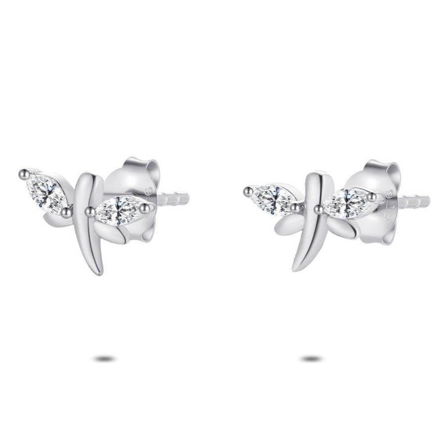 Women Twice As Nice | Earrings In Silver, Dragonfly 10 Mm