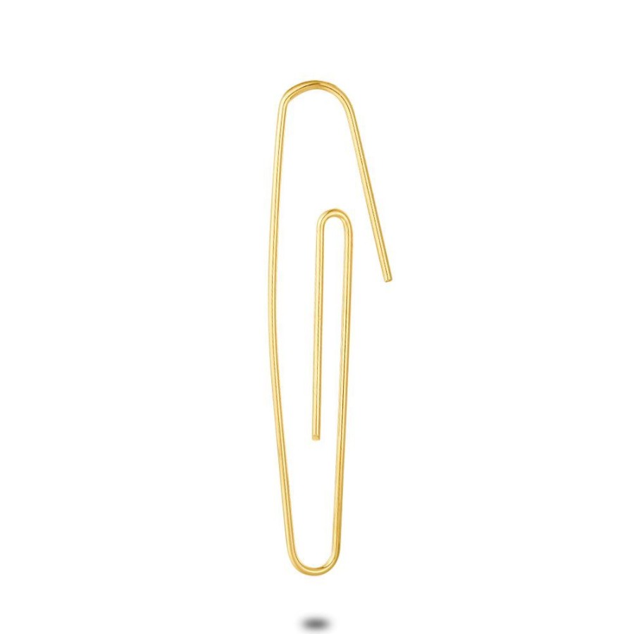 Women Twice As Nice | Earring Per Piece In 18Ct Gold Plated Silver, Paperclip