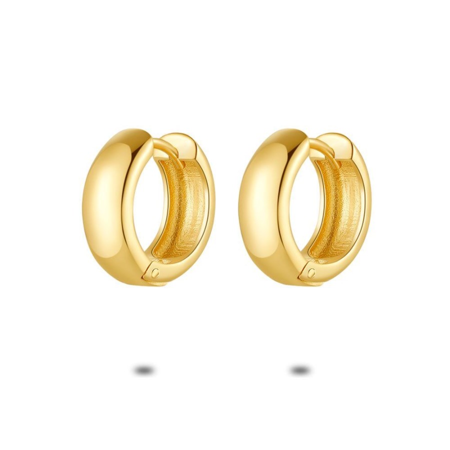 Women Twice As Nice | 18Ct Gold Plated Silver Earrings, Hoop Earrings, 15 Mm