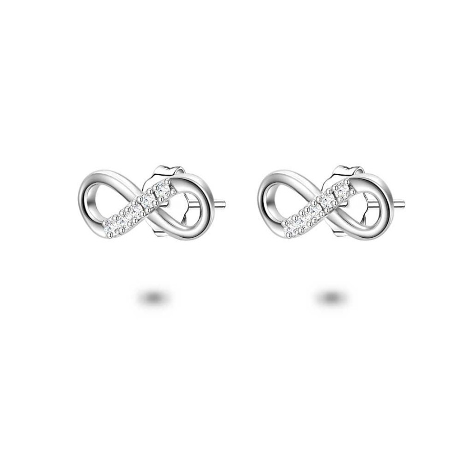 Women Twice As Nice | Silver Earrings, Infinity Sign With Zirconia