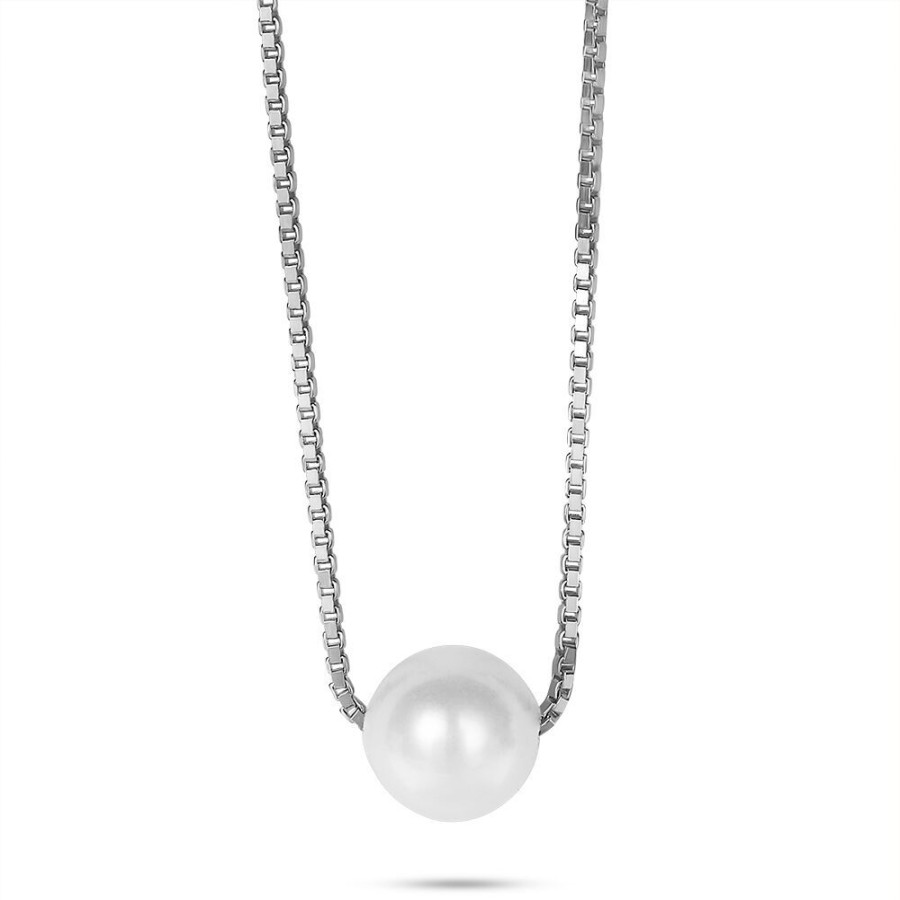 Women Twice As Nice | Silver Necklace, Pearl On A Venitian Chain