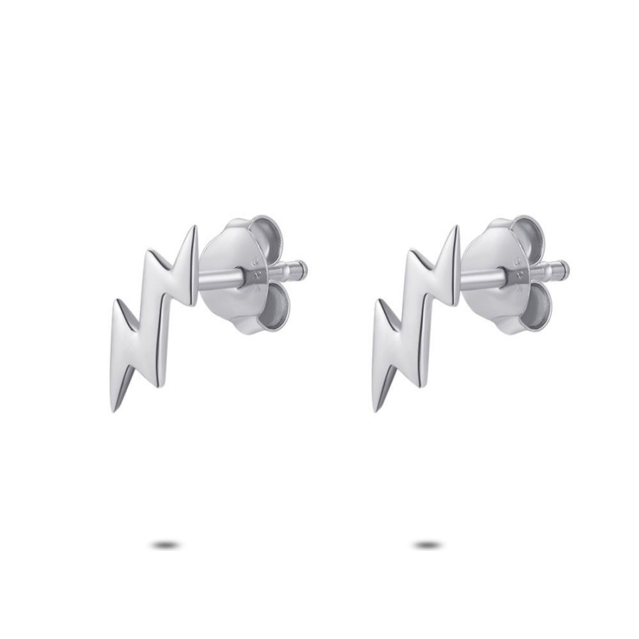 Women Twice As Nice | Silver Earrings, Lightning, 1 Cm