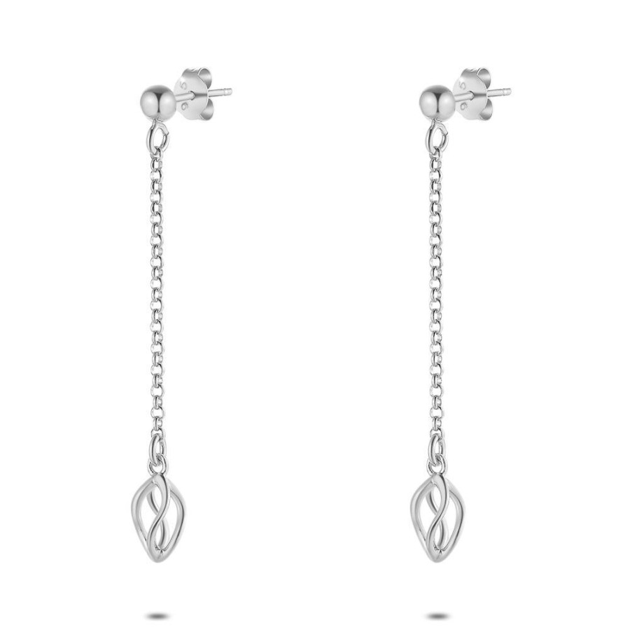 Women Twice As Nice | Silver Earrings, Leaf On Forcat