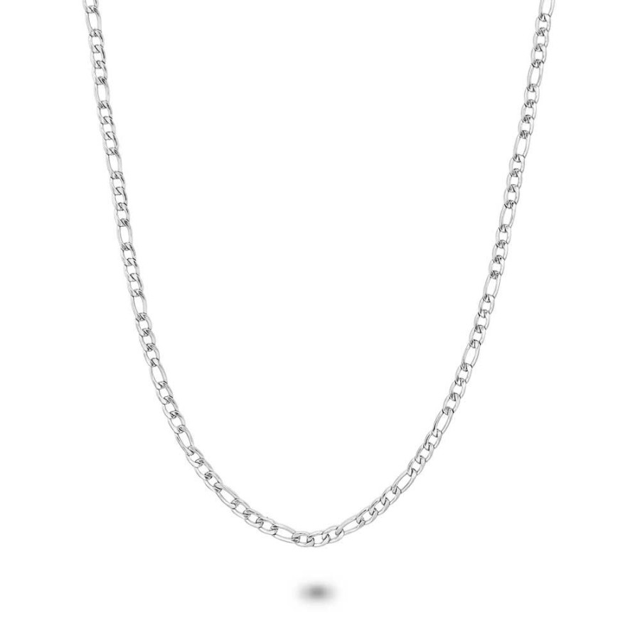 Women Twice As Nice | Stainless Steel Necklace, Figaro Chain 3 Mm