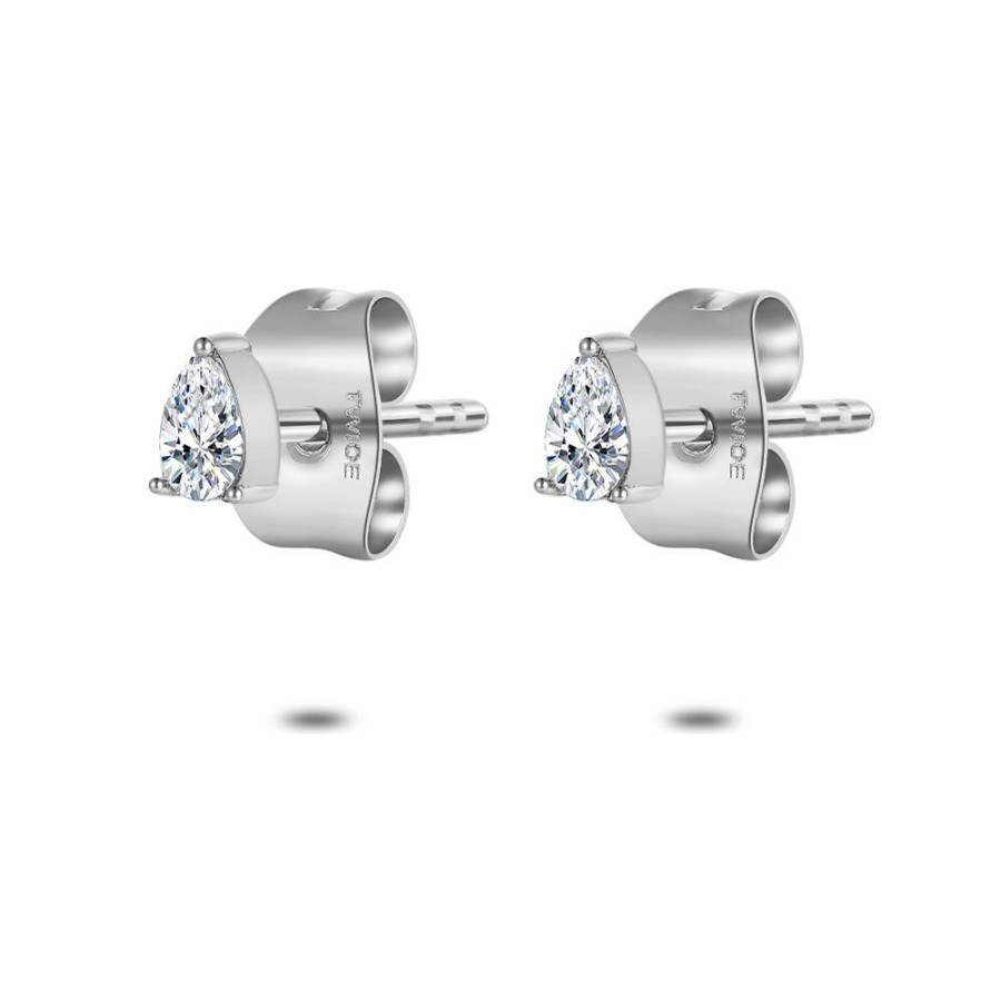 Women Twice As Nice | Stainless Steel Earrings, Tiny Drop, Zirconia