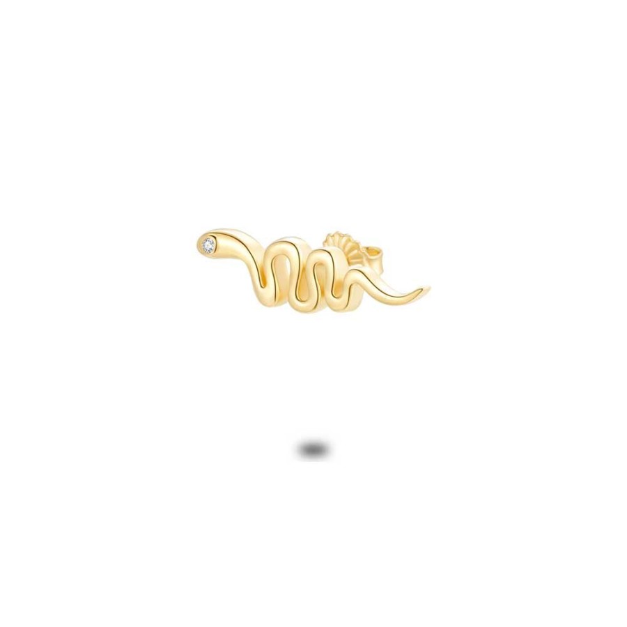 Women Twice As Nice | Earring Per Piece In 18Ct Gold Plated Silver, Snake