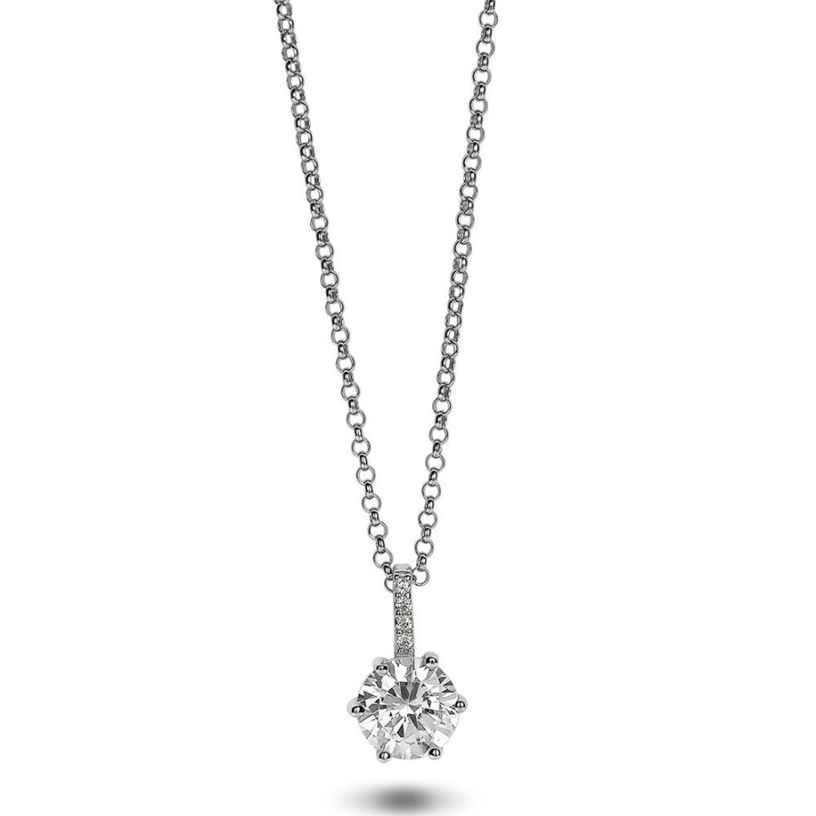 Women Twice As Nice | Silver Necklace, 8 Mm Zirconia