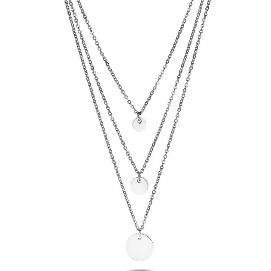 Women Twice As Nice | Stainless Steel Necklace, 3 Different Chains, 3 Rounds