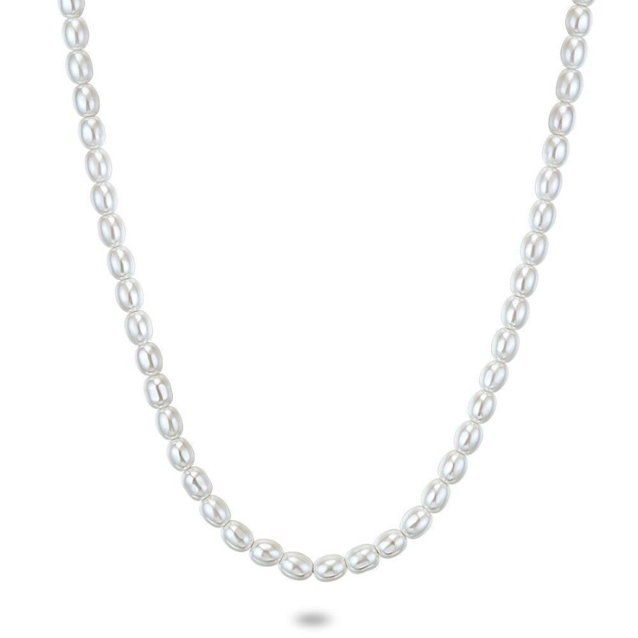 Women Twice As Nice | Silver Necklace, 6Mm Pearls