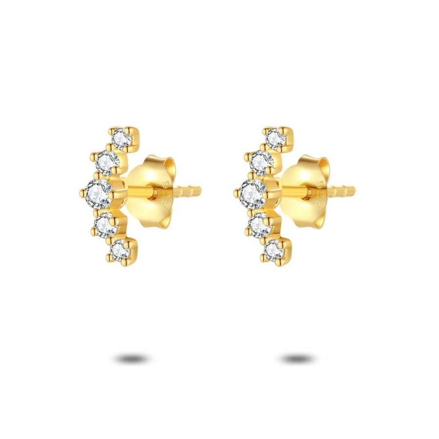 Women Twice As Nice | Silver Earrings, Golden Earrings With 5 Zirconia Stones