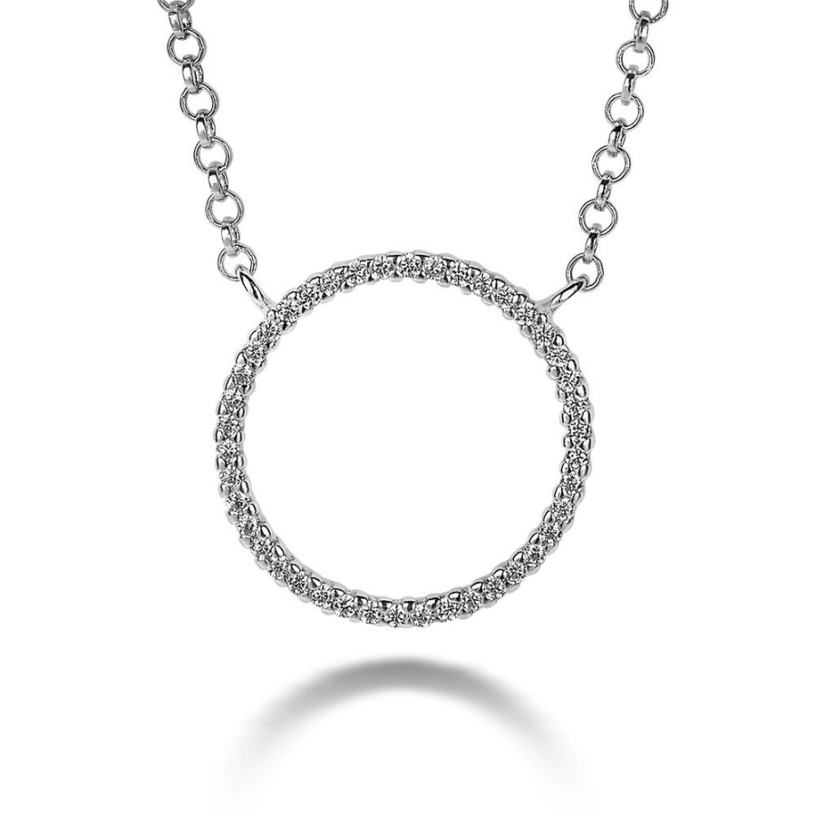 Women Twice As Nice | Silver Necklace, 16 Mm Circle With Zirconia