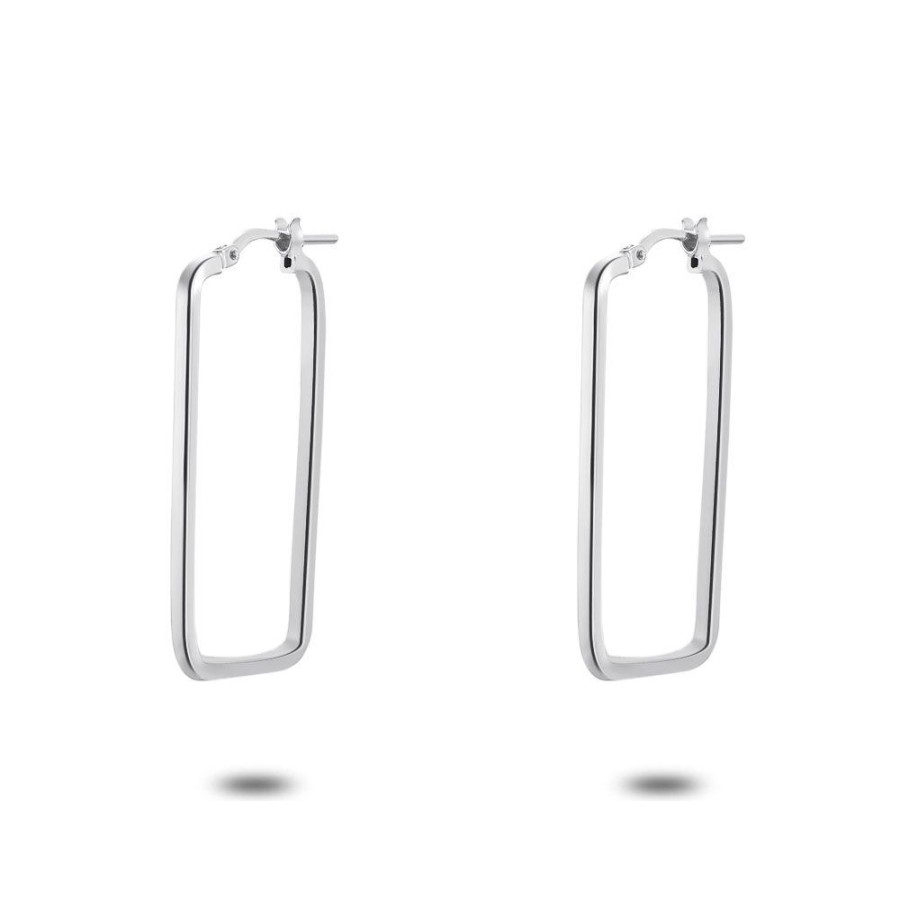 Women Twice As Nice | Silver Earrings, Rectangle 33 Mm