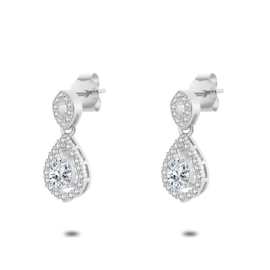 Women Twice As Nice | Silver Earrings, Drop With Zirconia