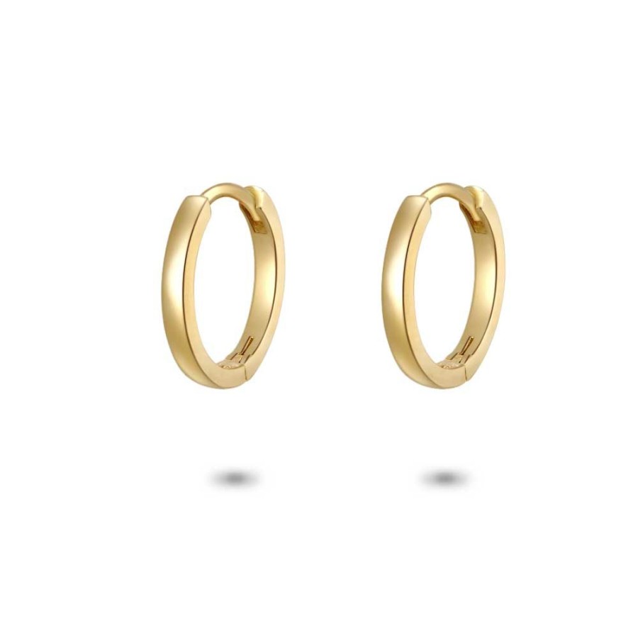 Women Twice As Nice | 18Ct Gold Plated Silver Earrings, Hoop Earrings, 13 Mm