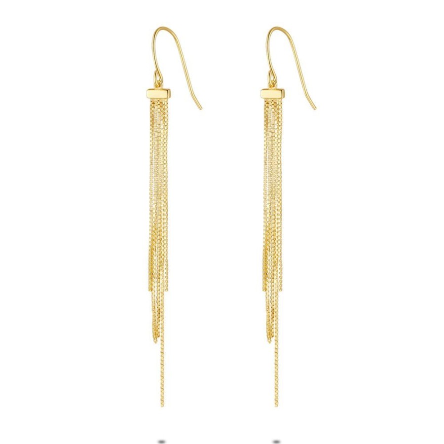 Women Twice As Nice | 18Ct Gold Plated Silver Earrings, 5 Venetian Chains