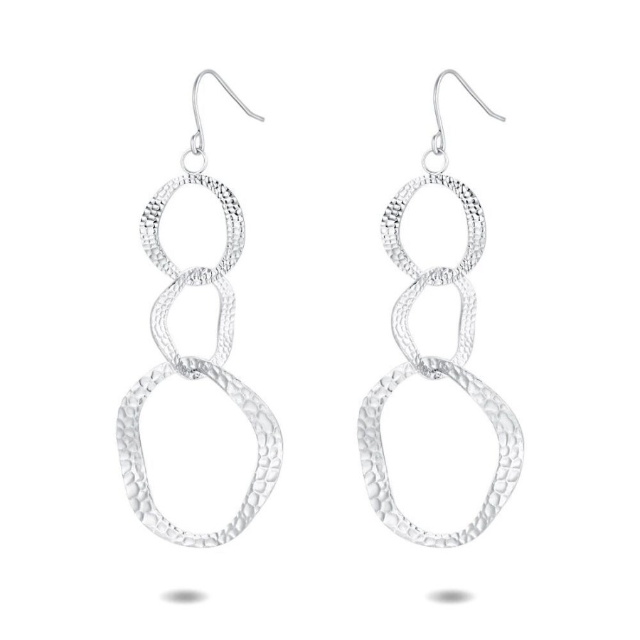 Women Twice As Nice | Stainless Steel Earrings, 3 Hammered Circles