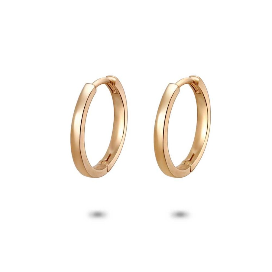 Women Twice As Nice | Rose Silver Earrings, Hoop Earring, 15 Mm