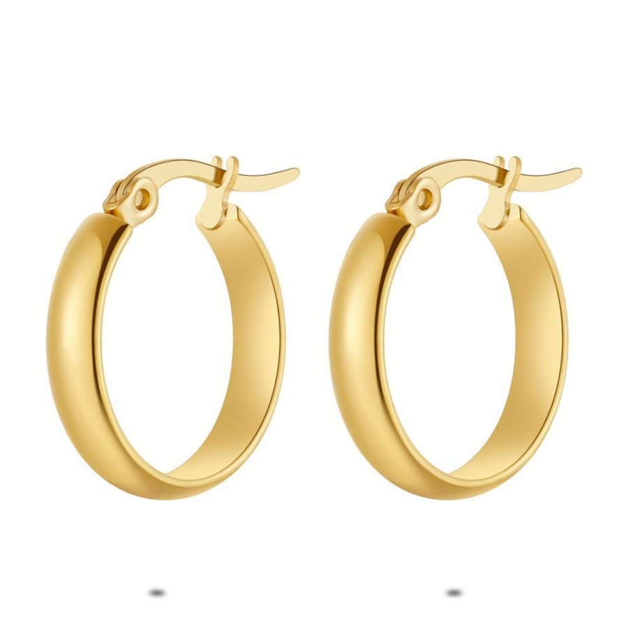 Women Twice As Nice | Gold Coloured Stainless Steel Earrings, Hoop Earrings, 20 Mm