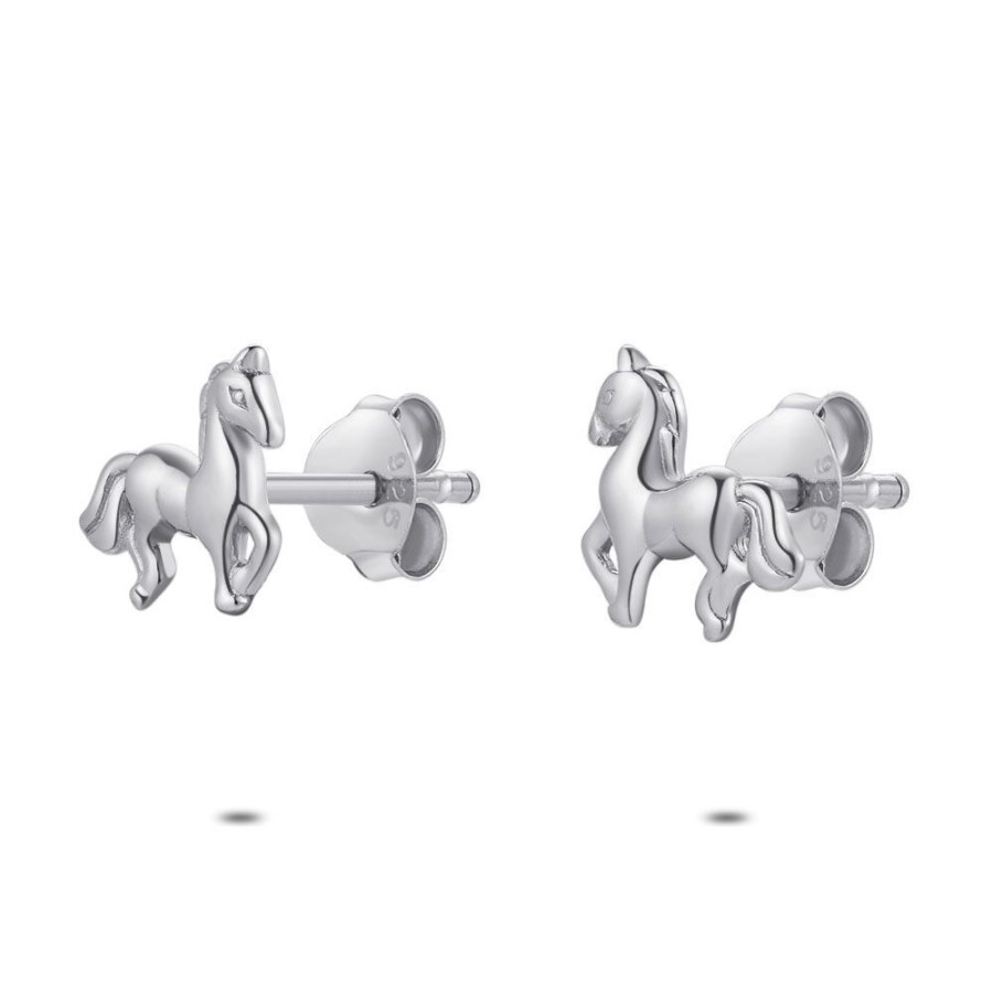 Women Twice As Nice | Silver Earrings, Small Horse