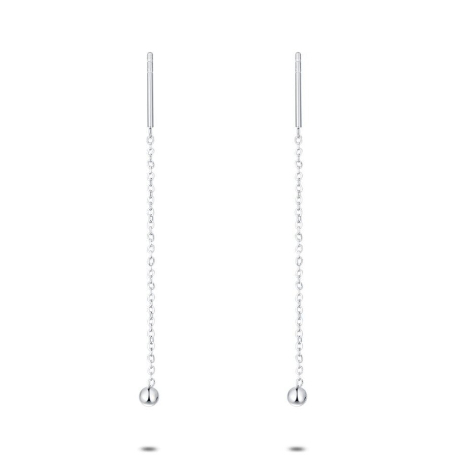 Women Twice As Nice | Stainless Steel Earrings, Tiny Dot On Chain