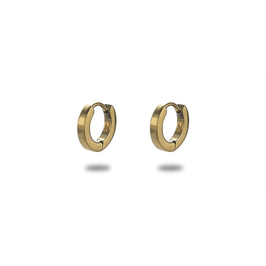 Women Twice As Nice | Gold-Coloured Stainless Steel Earrings, Hoop Earring, 1,2 Cm, Matt