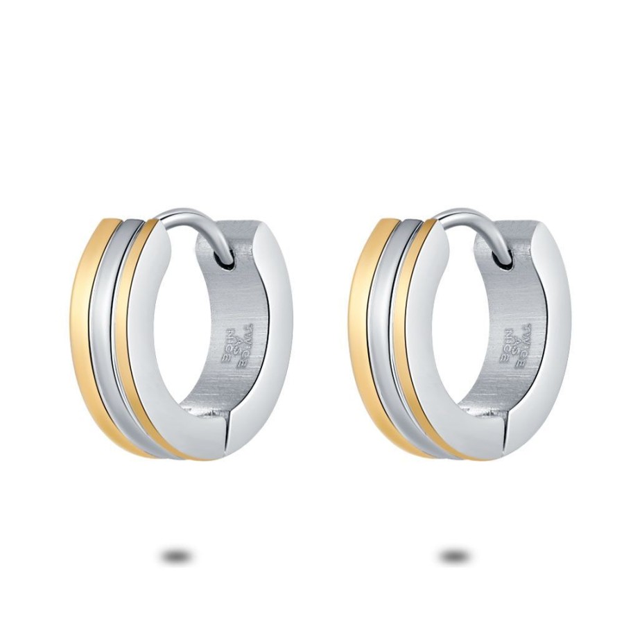 Women Twice As Nice | Stainless Steel Earrings, Hoops, 3 Rows