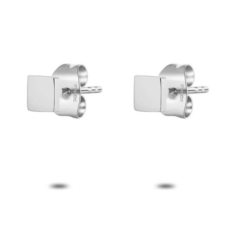 Women Twice As Nice | Stainless Steel Earrings, Square, 4 Mm