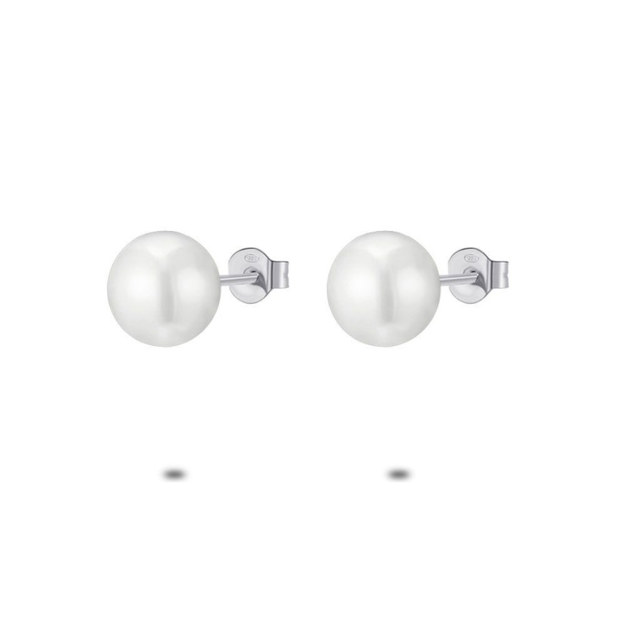 Women Twice As Nice | Silver Earrings, Pearl 10 Mm