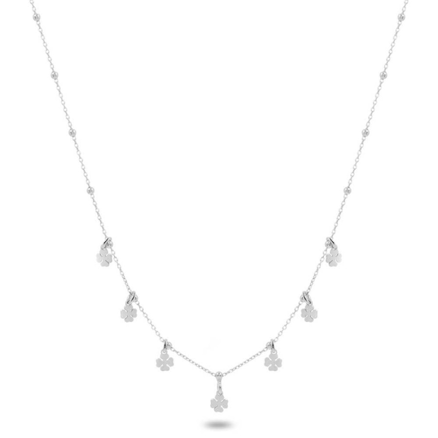 Women Twice As Nice | Silver Necklace, 7 Small Clovers