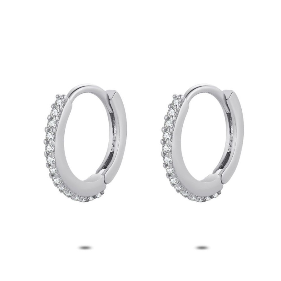 Women Twice As Nice | Silver Earrings, Zirconia Hoops