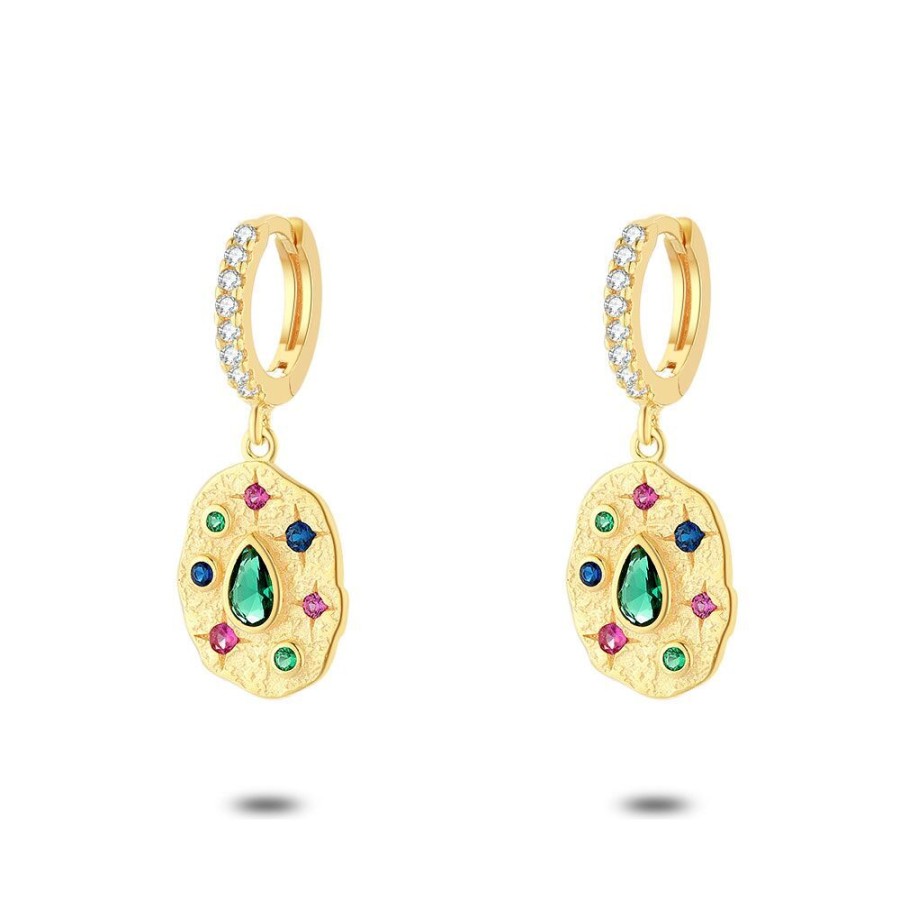 Women Twice As Nice | 18Ct Gold Plated Silver Earrings, Multi Colour