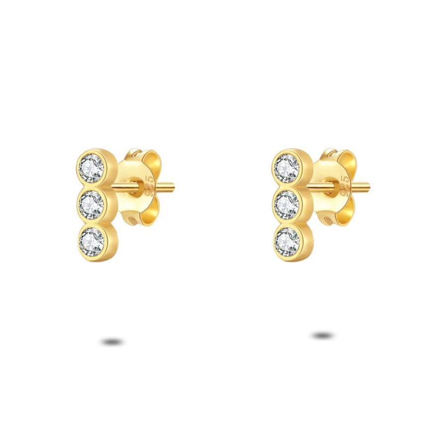 Women Twice As Nice | Silver Earrings, Golden Earrings With 3 Zirconia