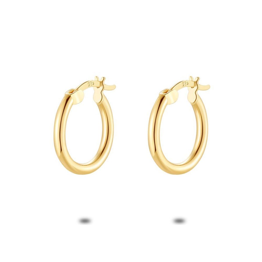 Women Twice As Nice | 18Ct Gold Plated Silver Earrings, Hoop Earrings, 15 Mm