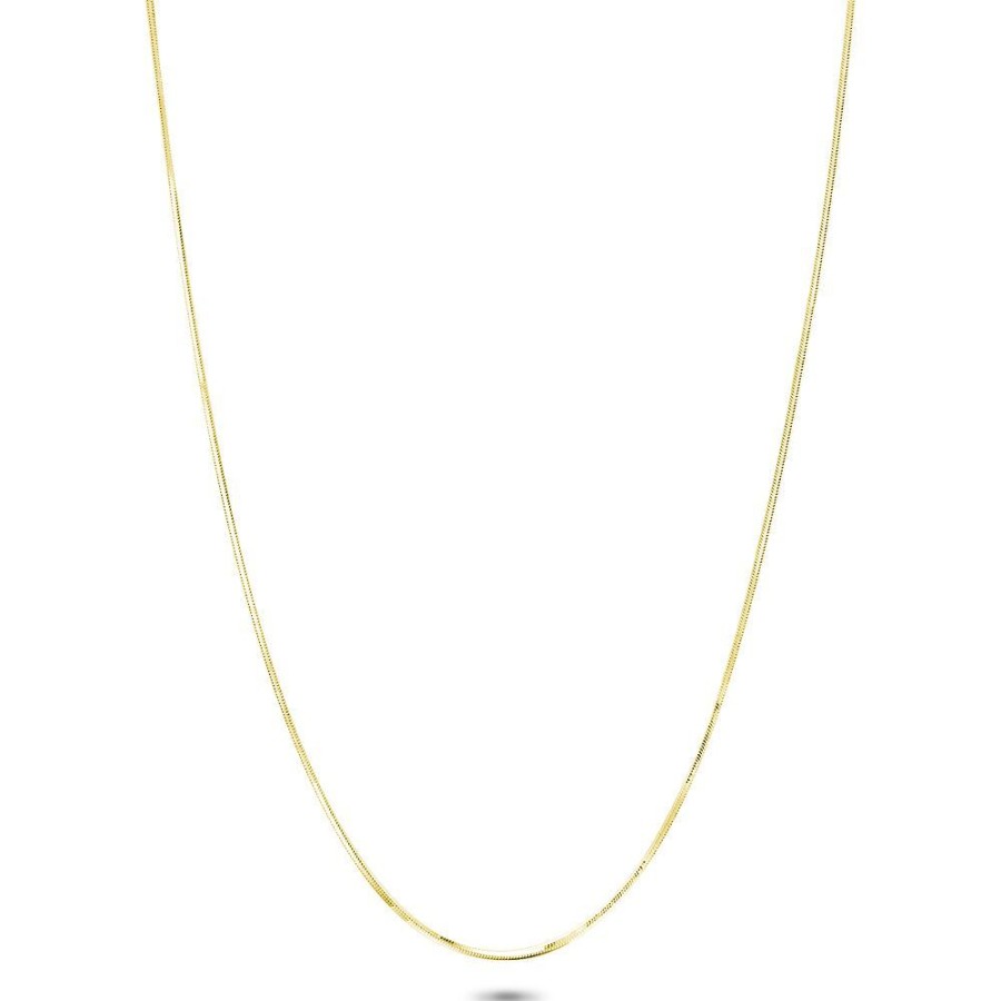 Women Twice As Nice | 18Ct Gold Plated Silver Necklace, Square Snake Chain, 1, 5 Mm