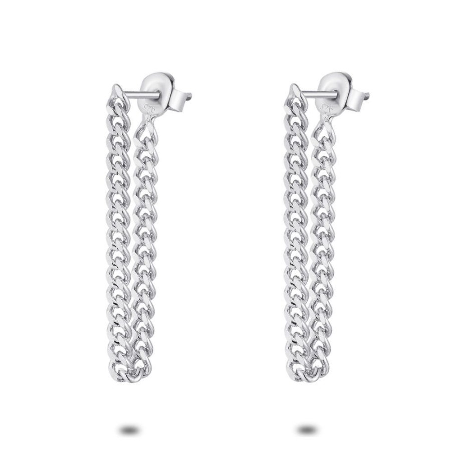 Women Twice As Nice | Silver Earrings, Gourmet Chain