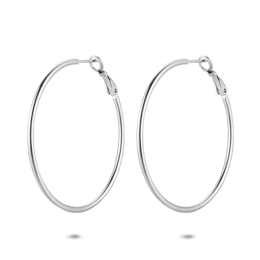 Women Twice As Nice | Stainless Steel Earrings, 50 Mm Hoops