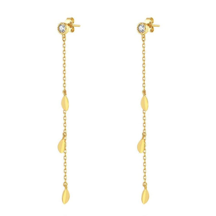 Women Twice As Nice | 18Ct Gold Plated Silver Earrings, Leaves