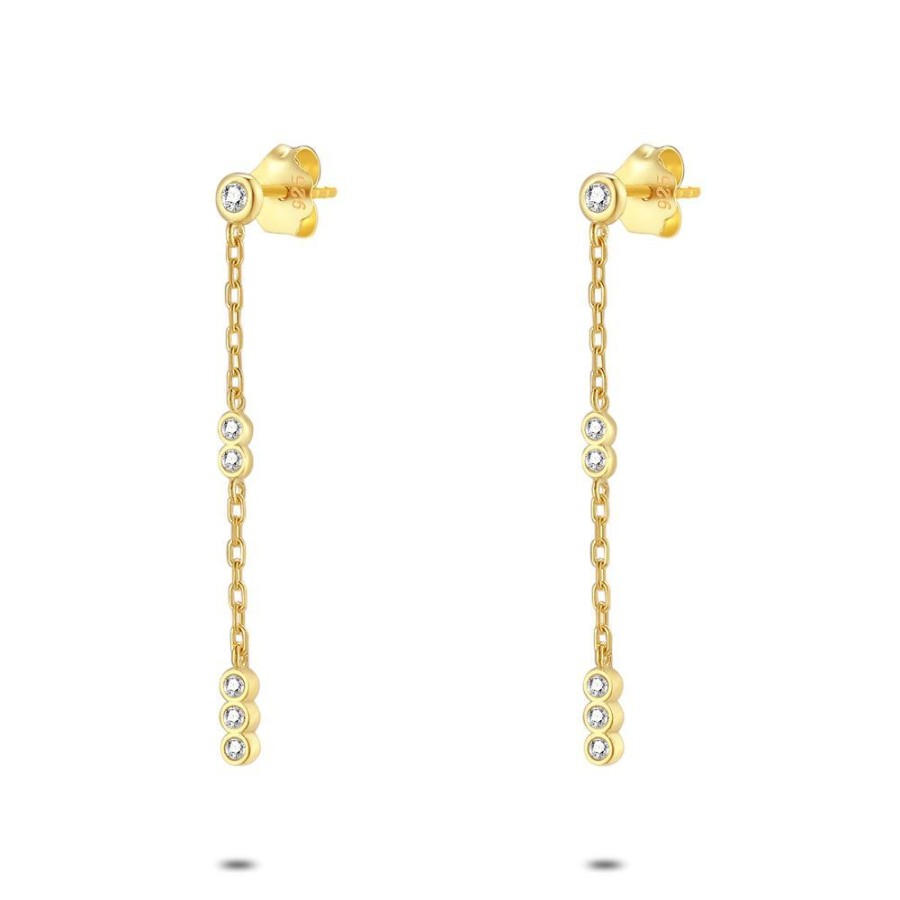 Women Twice As Nice | Silver Earrings, Golden Earring With Balls Of Zirconia