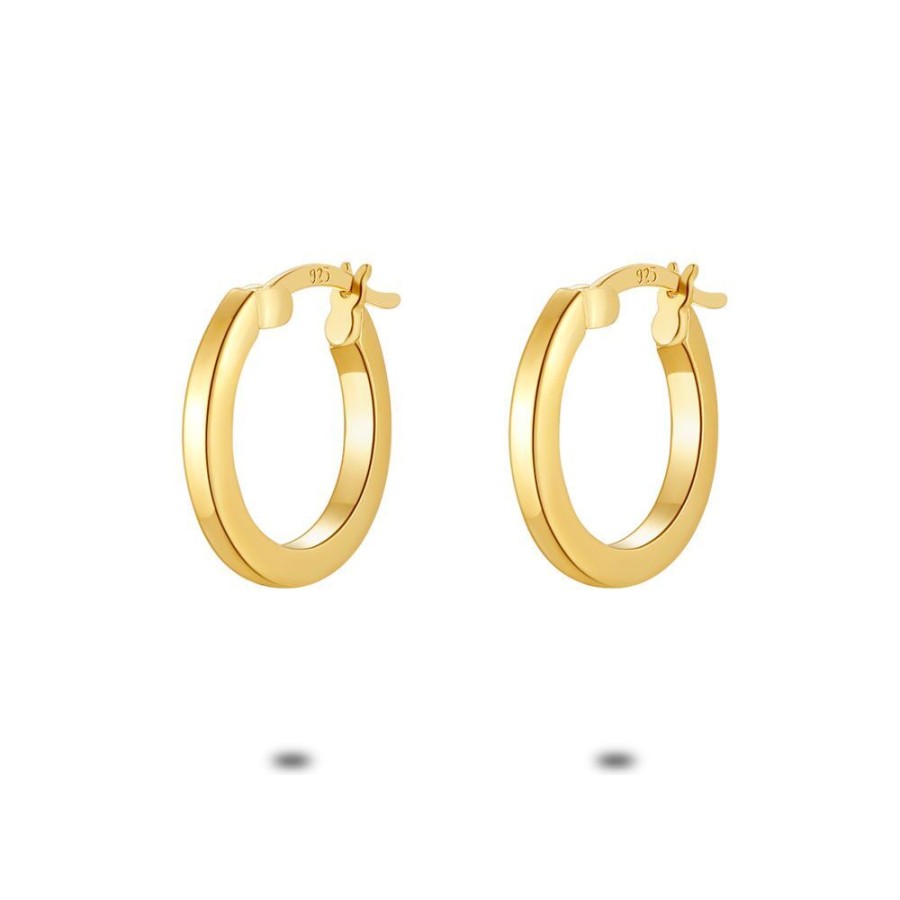 Women Twice As Nice | 18Ct Gold Plated Silver Earrings, Hoop Earrings, 15 Mm