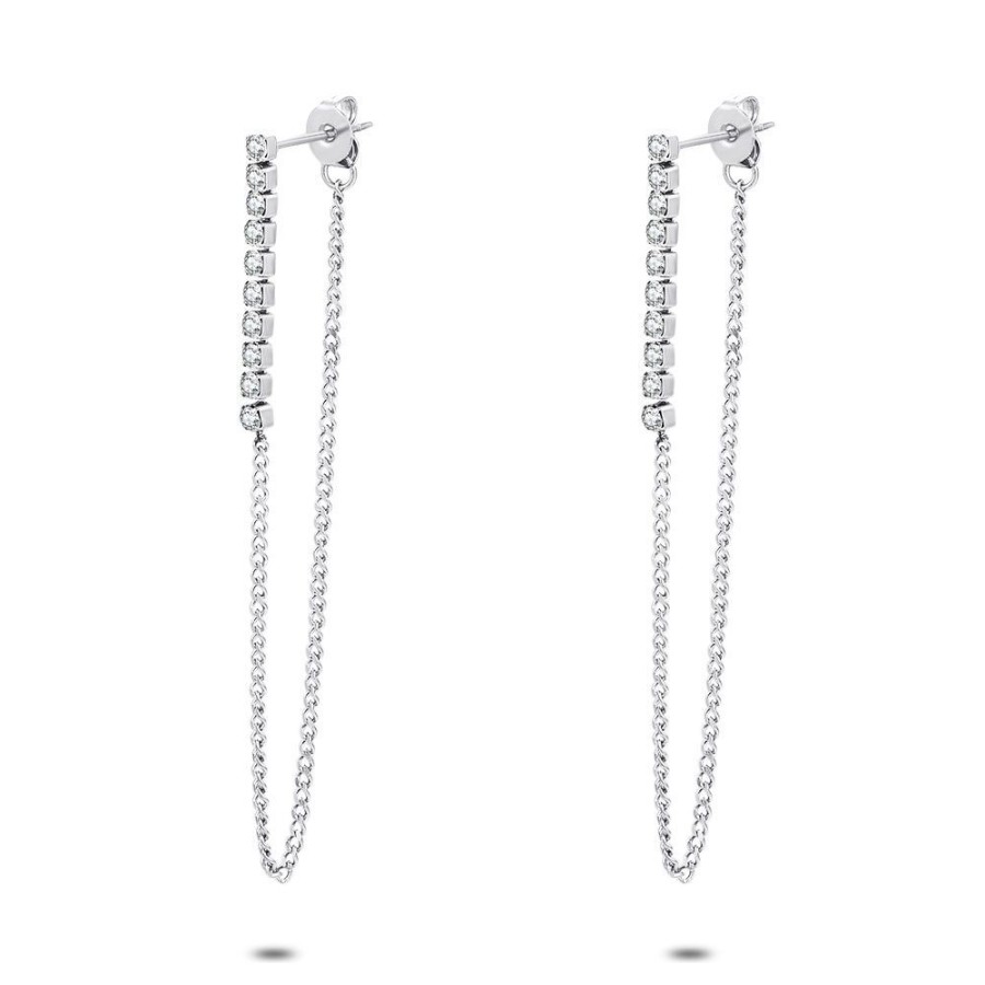 Women Twice As Nice | Stainless Steel Earrings, 10 Crystals