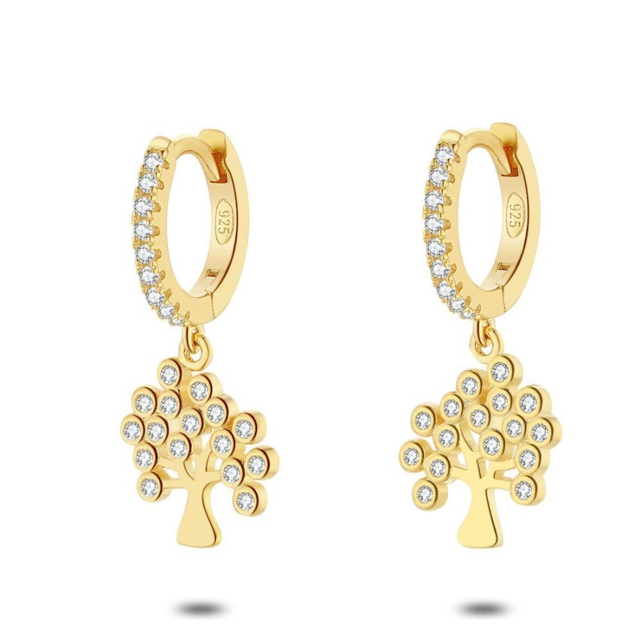 Women Twice As Nice | 18Ct Gold Plated Silver Earrings, Hoops, Tree