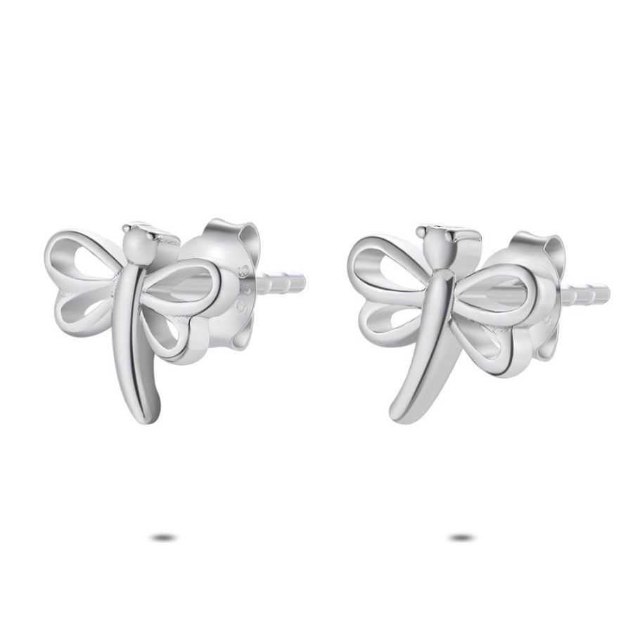 Women Twice As Nice | Earrings In Silver, Dragonfly, 9 Mm