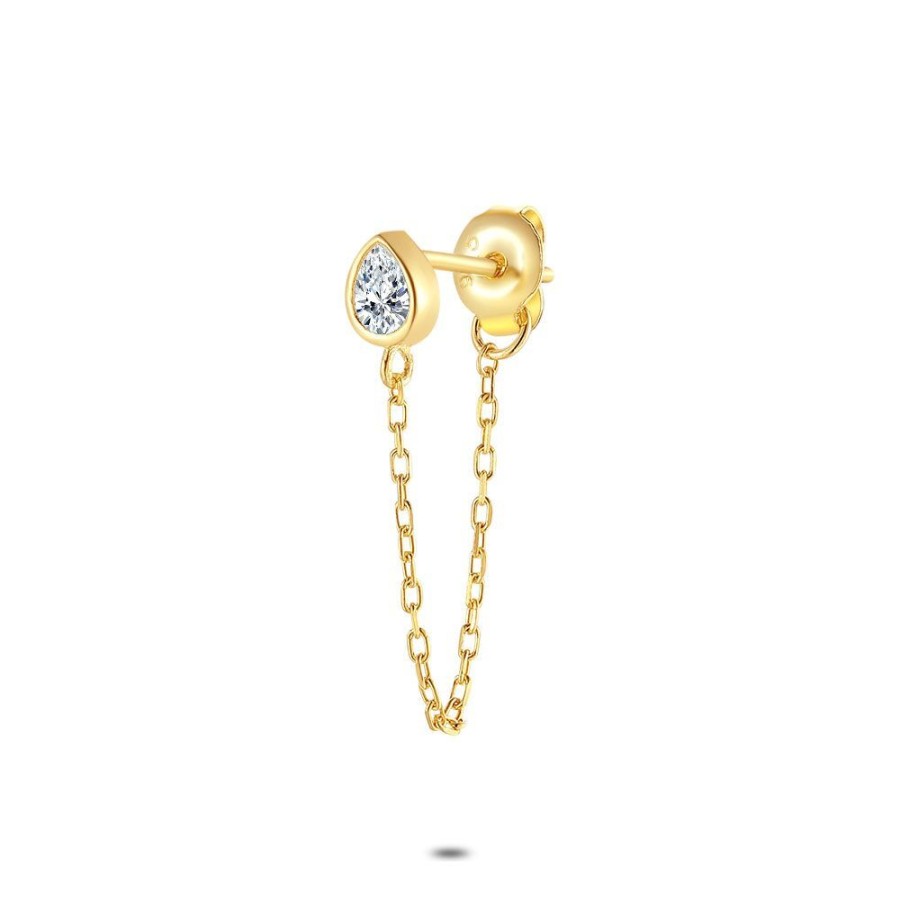 Women Twice As Nice | Earring Per Piece In 18Ct Gold Plated Silver, Zirconia