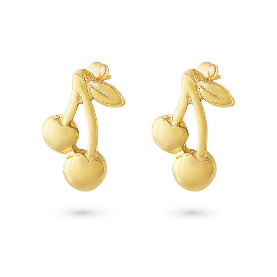 Women Twice As Nice | 18Ct Gold Plated Silver Earrings, 2 Cherries